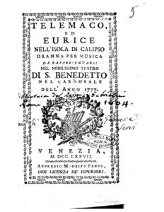 1777 Telemaco ed Eurice nell’isola di Calipso, Venice, Italy