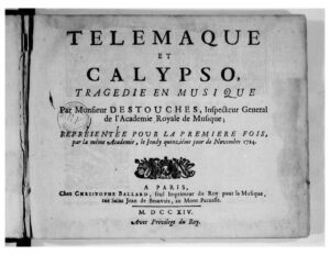 1714, November 29 Télémaque et Calypso
