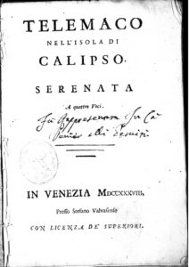 1738 Telemaco nell’isola di Calipso” (Telemachus on Calypso’s Island), Venice, Italy
