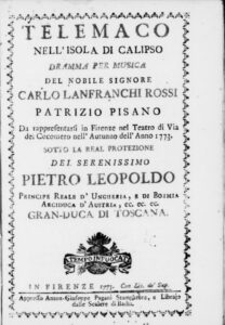 1773  Telemaco nell’isola di Calipso, Florence, Italy