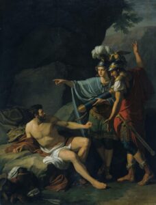 Book XII, p. 294 Ulysses and Neoptolemus take Hercules arrows from Philoctetes