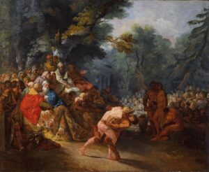 BOOK V, p. 86 Telemachus Defeats His Opponent at the Cretan Games