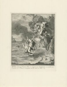 BOOK VI, Page 131 Mentor hurls himself along with Telemachus into the sea